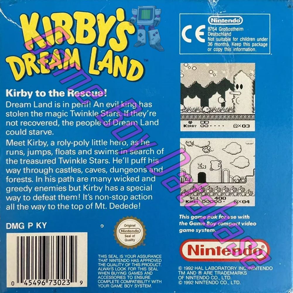 Kirby's Dream Land UKV Back of the box