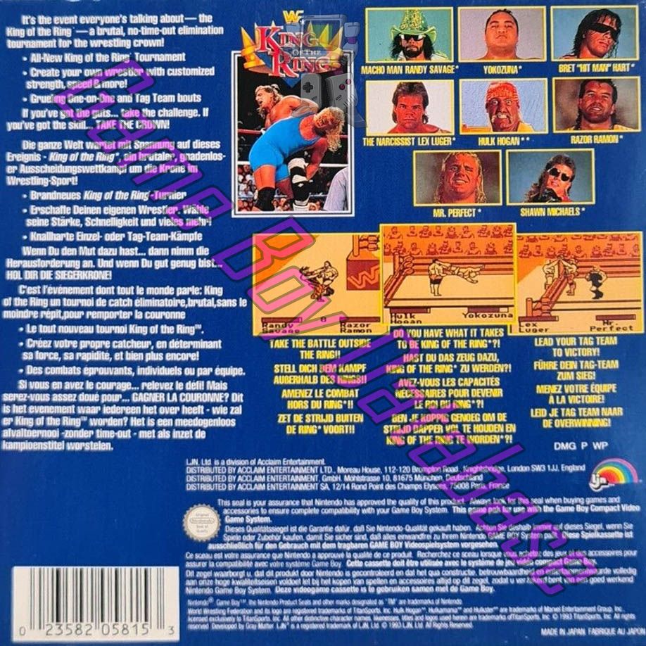 WWF King of the Ring NOE-2 Back of the box