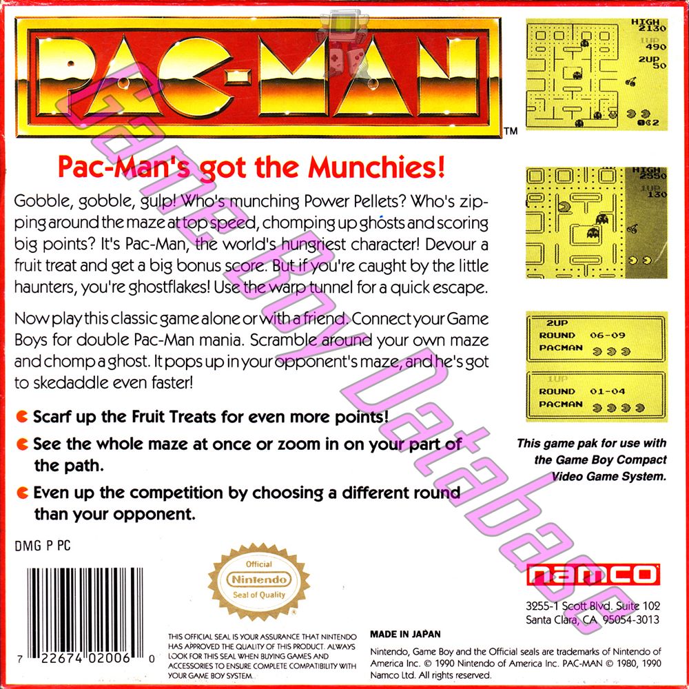 Pac-Man USA-1 Back of the box