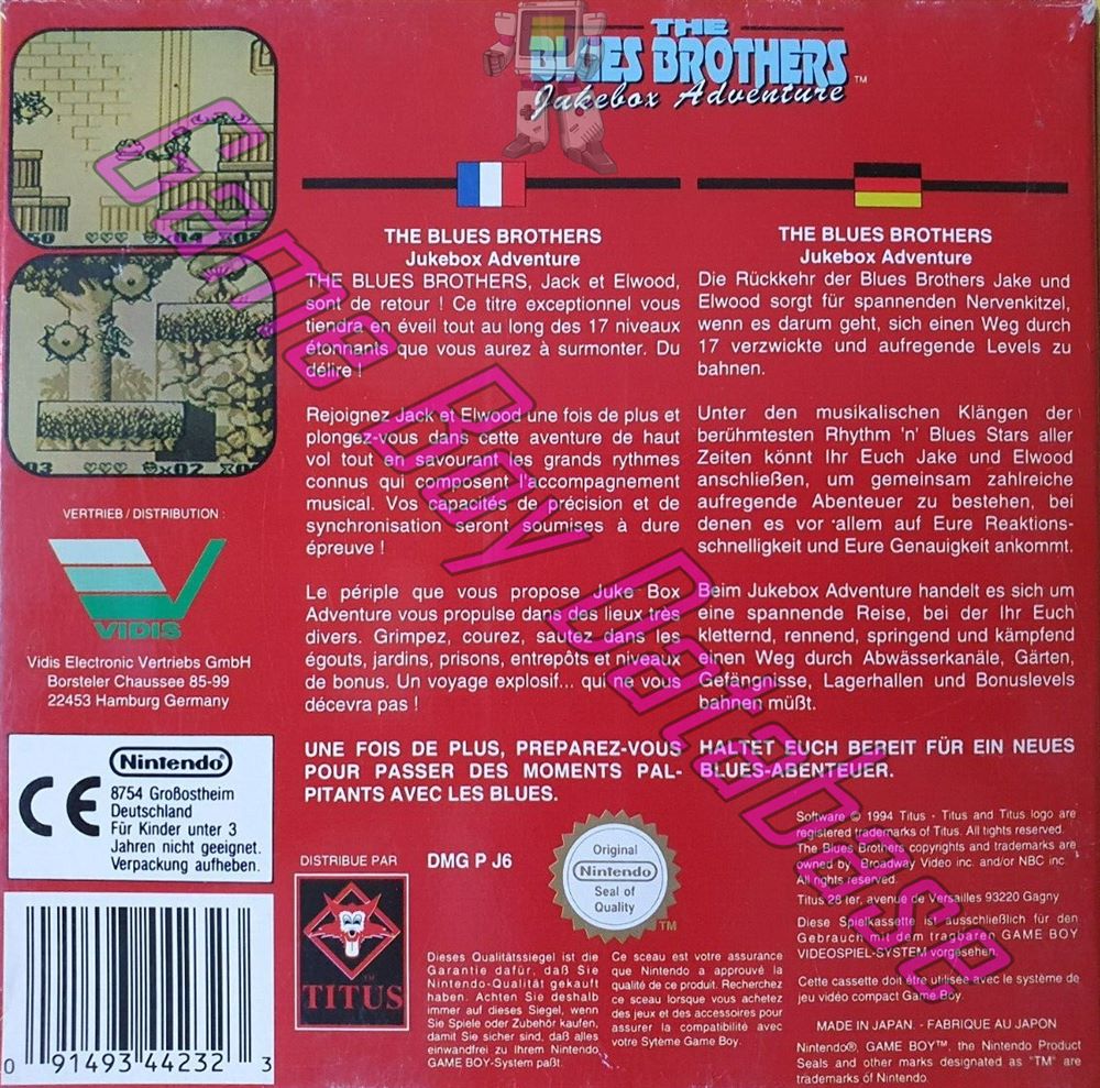 Blues Brothers Jukebox Adventure (the) FRG Back of the box