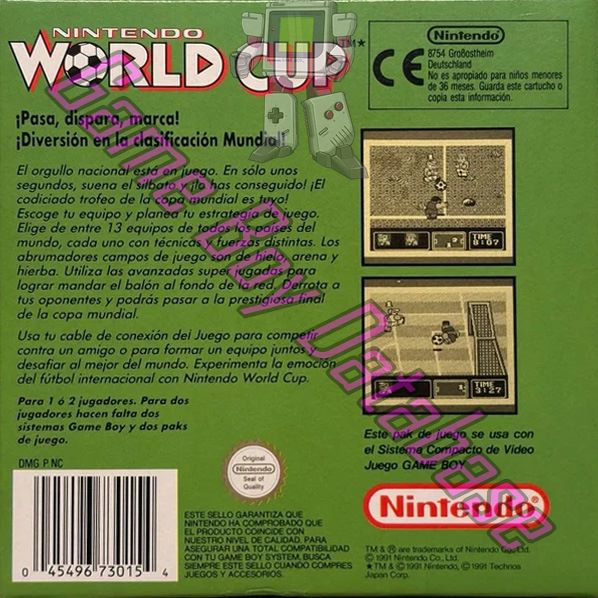 Nintendo World Cup ESP-1 Back of the box