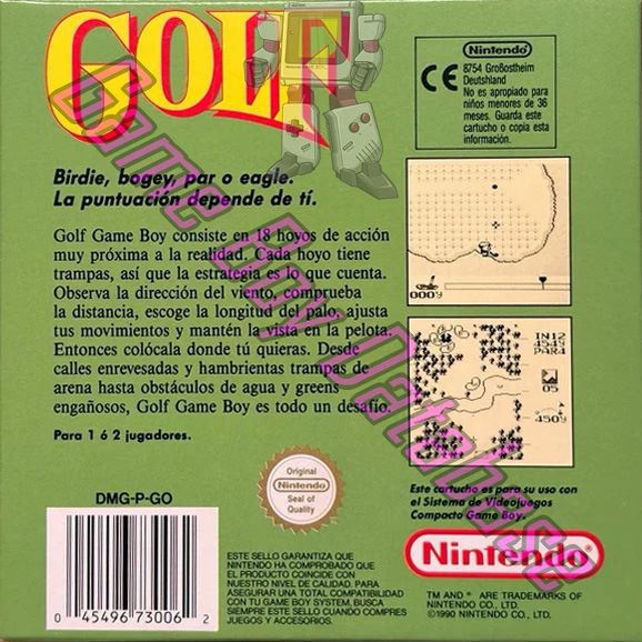 Golf ESP Back of the box