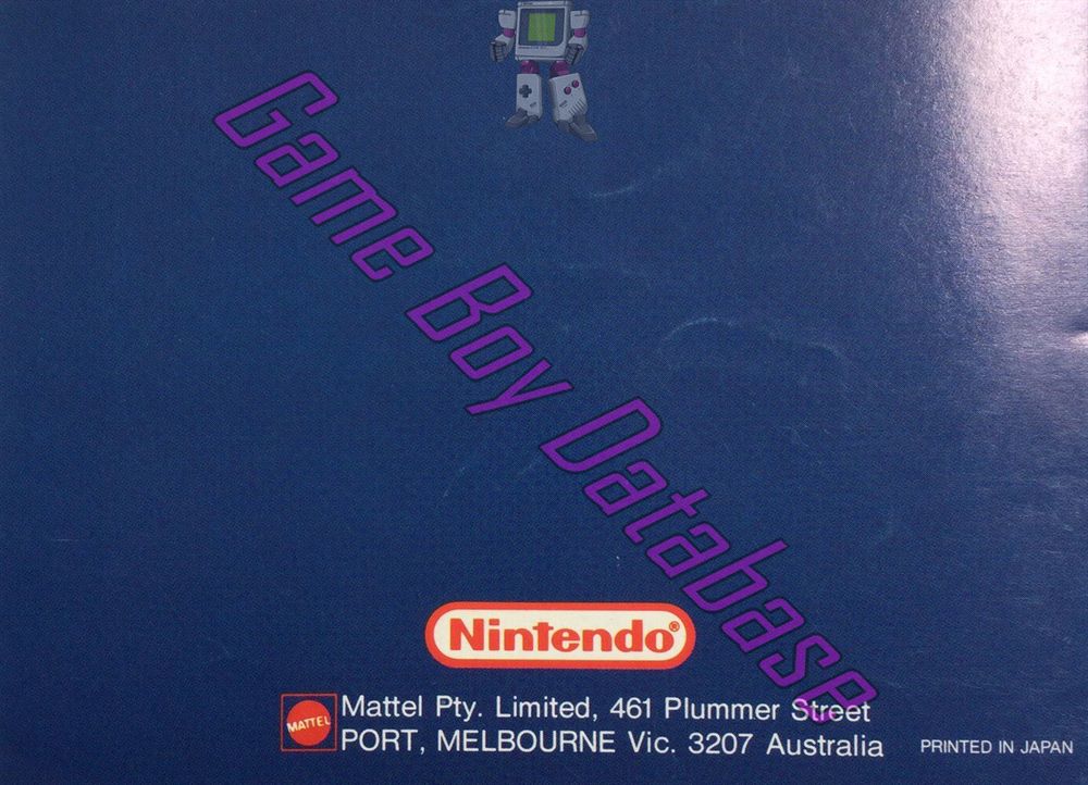 Side Pocket AUS Back of the booklet