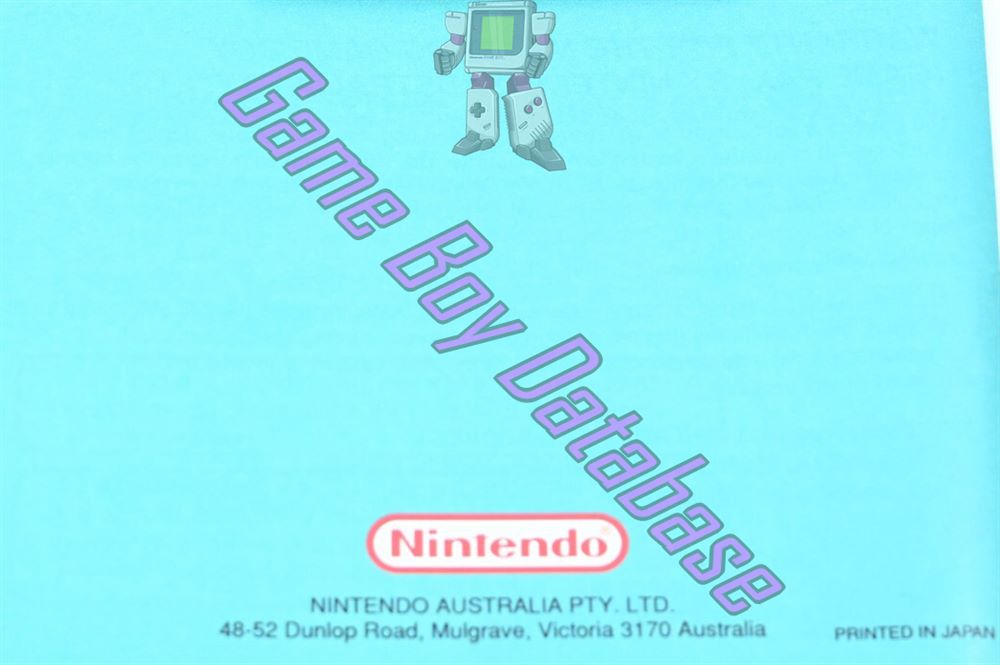 Kirby's Pinball Land AUS Back of the booklet