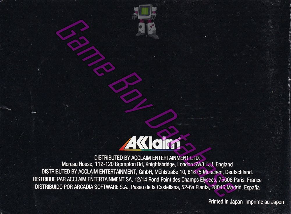 Batman Forever EUR-2 Back of the booklet