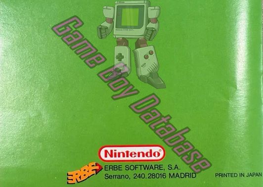 Nintendo World Cup ESP-1 Back of the booklet