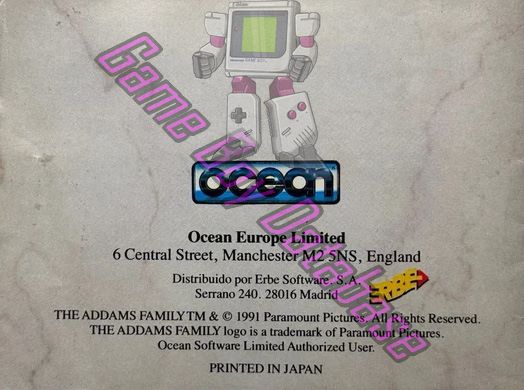 Addams Family (the) ESP Back of the booklet