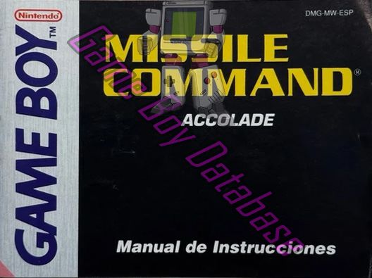 Missile Command ESP Front of the booklet