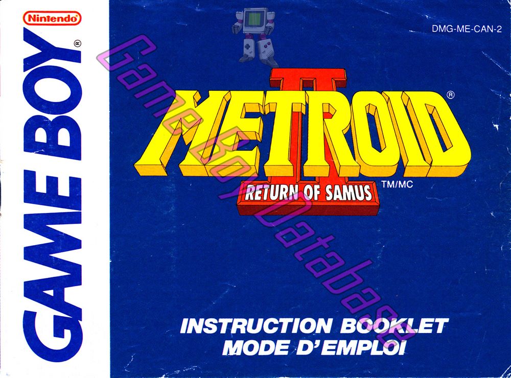 Metroid II Return of Samus CAN-2 Front of the booklet