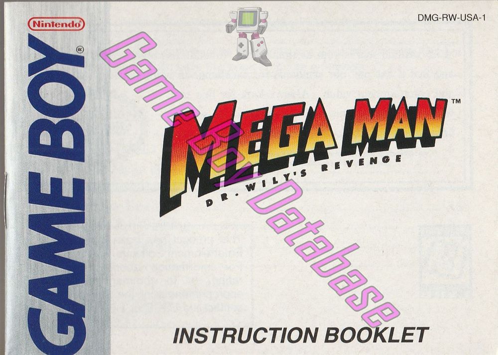 Mega Man Dr. Wily's Revenge USA-1 Front of the booklet