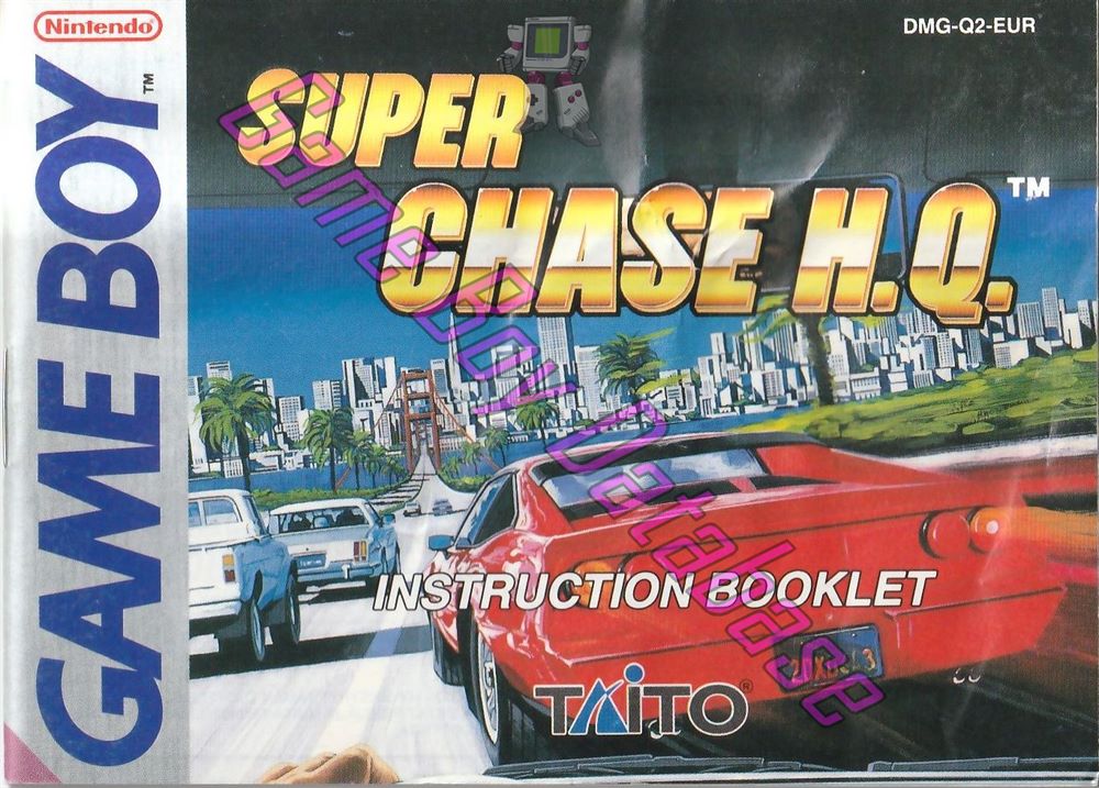 Super Chase HQ EUR Front of the booklet