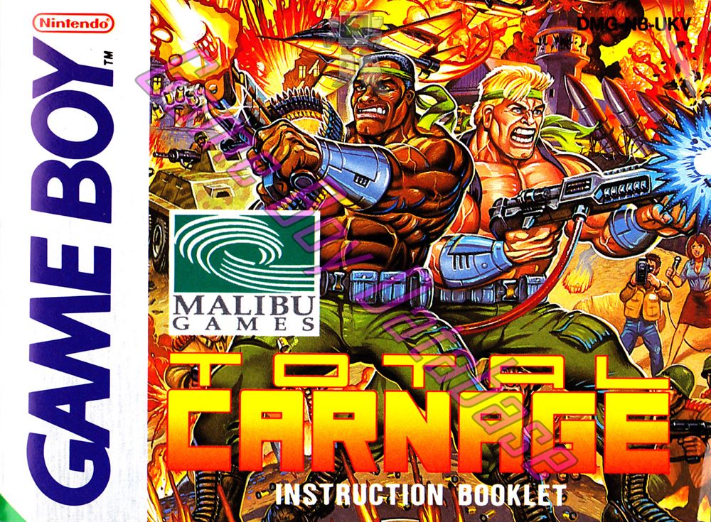 Total Carnage UKV Front of the booklet