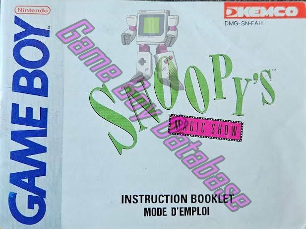 Snoopy's Magic Show FAH Front of the booklet