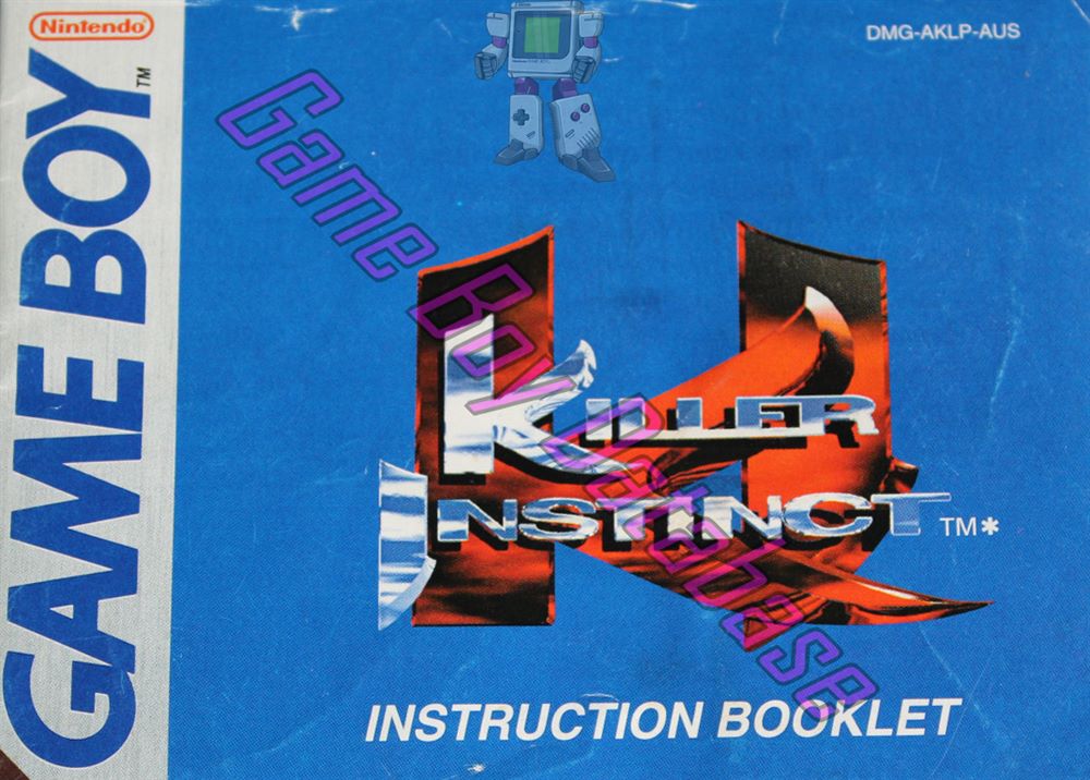 Killer Instinct AUS Front of the booklet