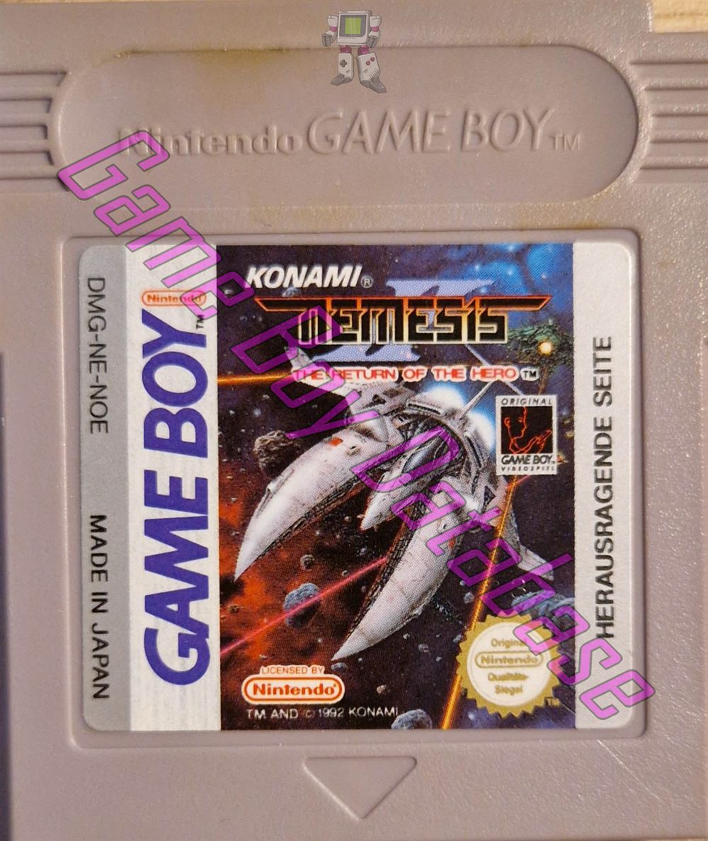 Nemesis II the Return of the Hero NOE Cartridge