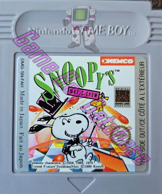 Snoopy's Magic Show FAH Cartridge