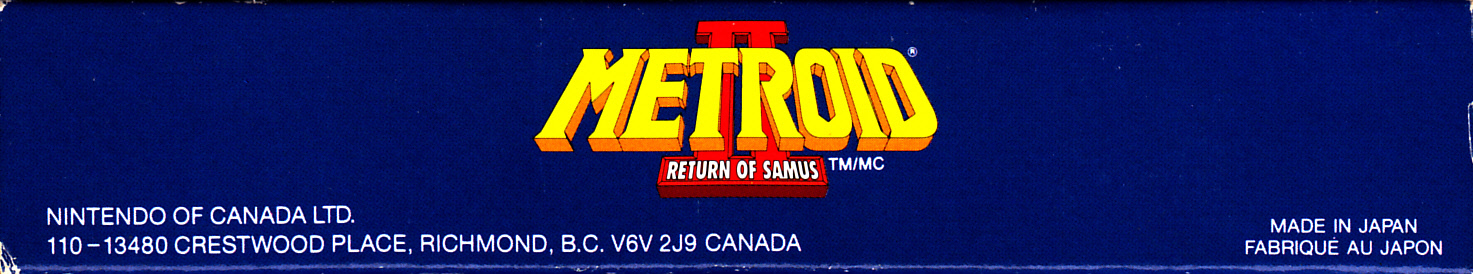 Metroid II Return of Samus CAN-2 Box top